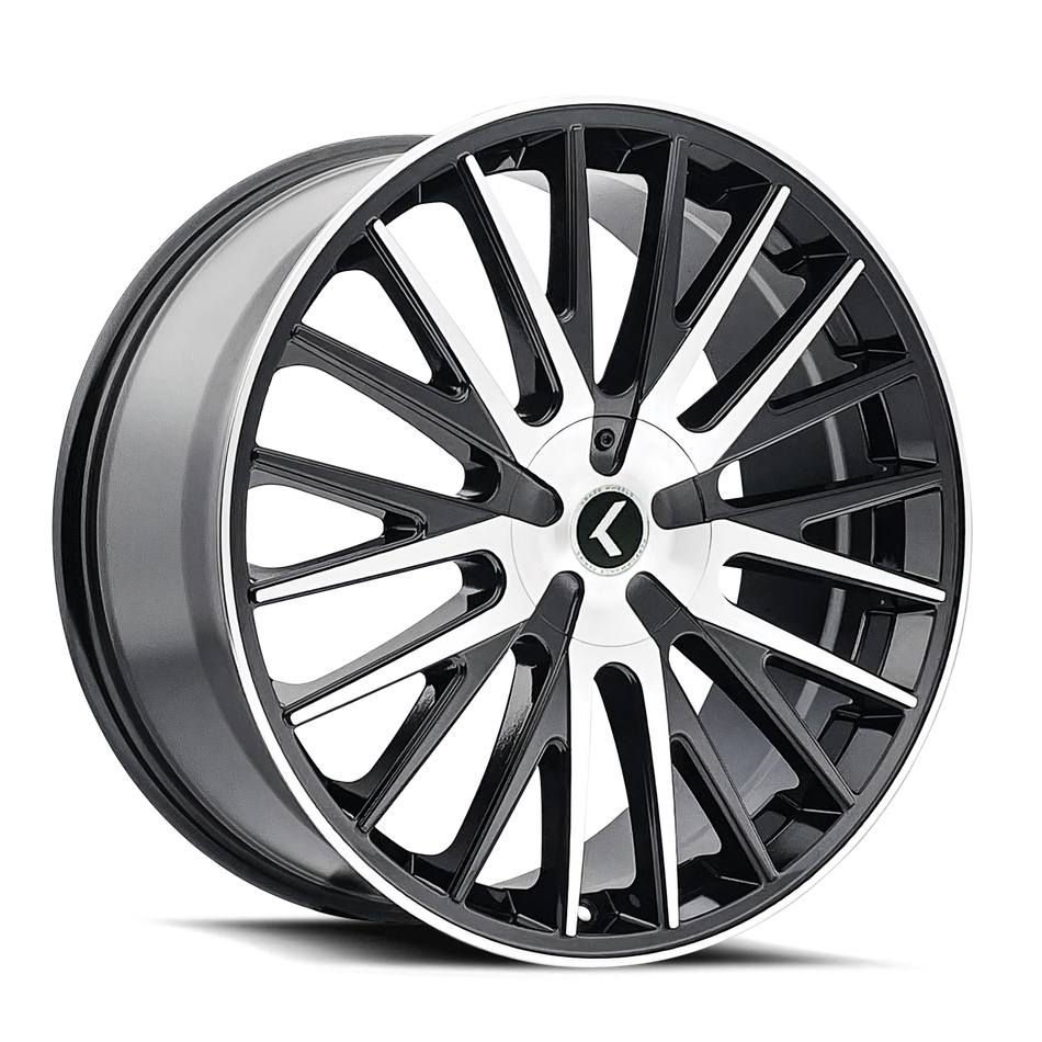 Kraze Wheels DOUBLE DOWN – 22x8.5, 5x114.3/5x120, +38 – Gloss Black Machined