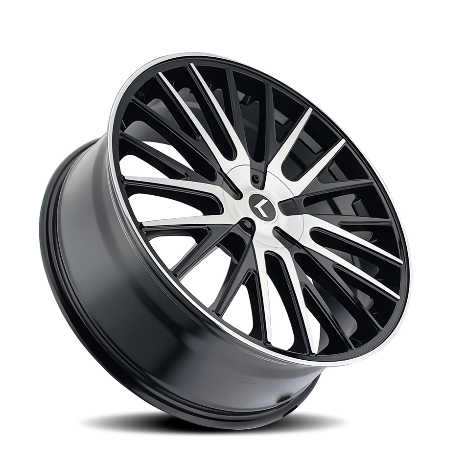 Kraze Wheels DOUBLE DOWN – 22x8.5, 5x114.3/5x120, +38 – Gloss Black Machined
