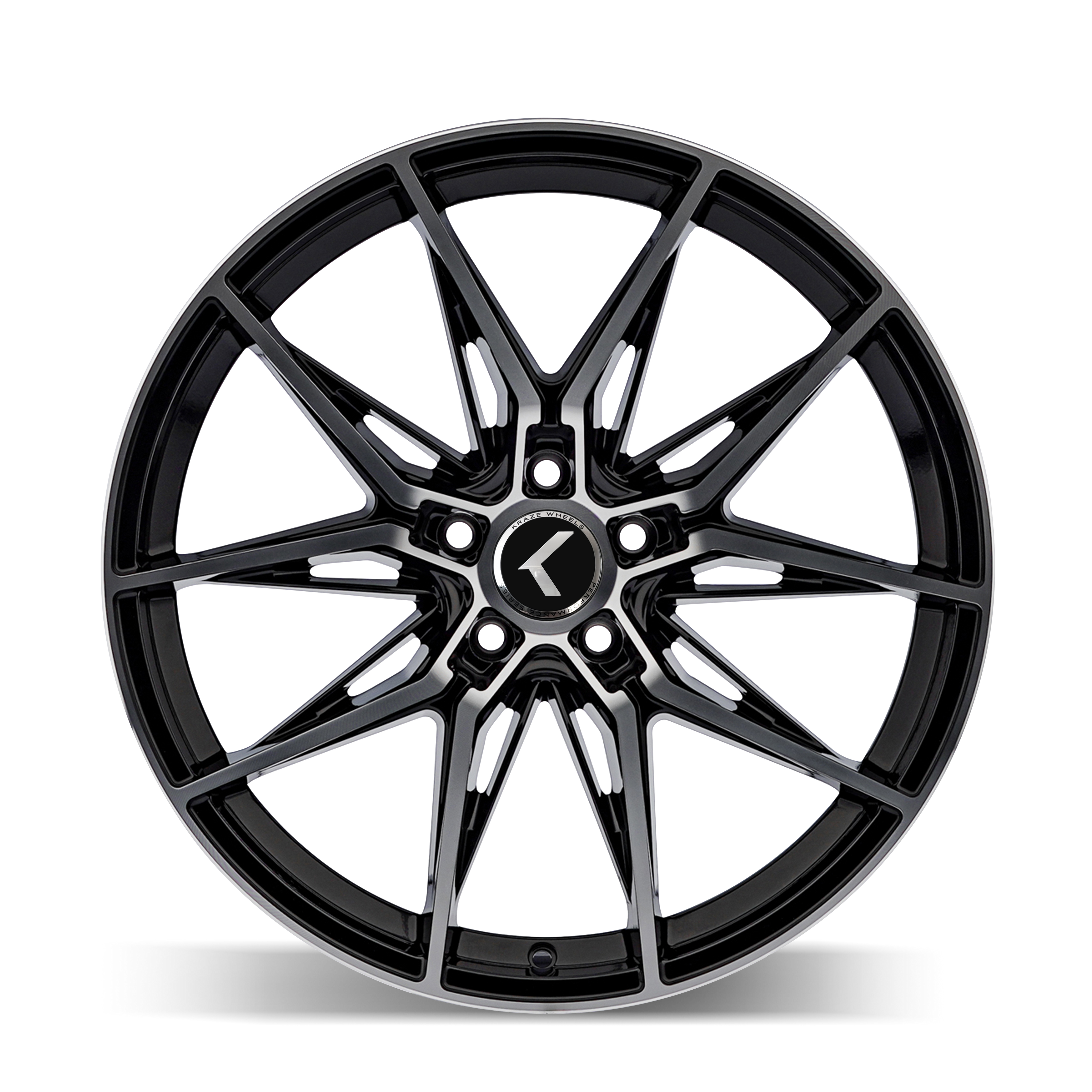 Kraze Wheels EVOLVE – 22x9, 5x120, +35 – Gloss Black Machined