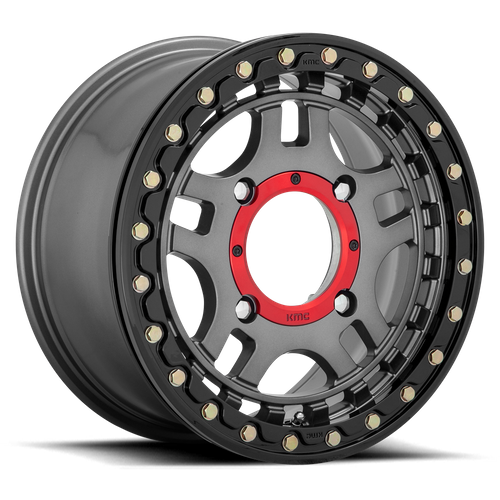 KMC Powersports KS240 RECON UTV BEADLOCK – 15X7 – 4X156 – 38 mm – GUN METAL W/ GLOSS BLACK RING