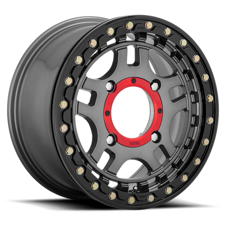 KMC Powersports KS240 RECON UTV BEADLOCK – 15X7 – 4X156 – 38 mm – GUN METAL W/ GLOSS BLACK RING