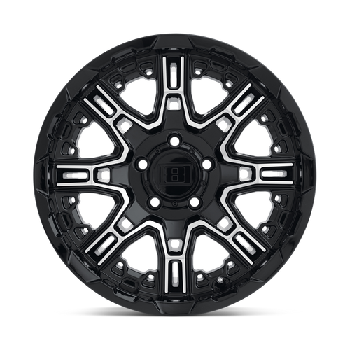 Level 8 SLINGSHOT – 20X9 – 6X132 – 10 mm – GLOSS BLACK W/ MACHINED FACE