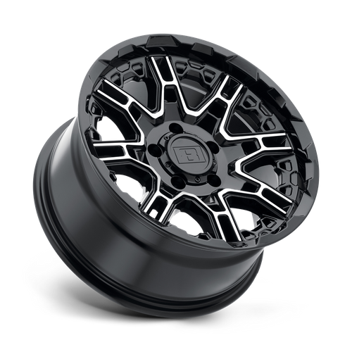 Level 8 SLINGSHOT – 20X9 – 6X132 – 10 mm – GLOSS BLACK W/ MACHINED FACE