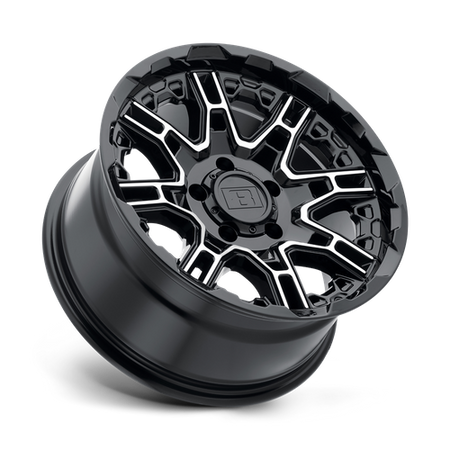 Level 8 SLINGSHOT – 20X9 – 6X132 – 10 mm – GLOSS BLACK W/ MACHINED FACE