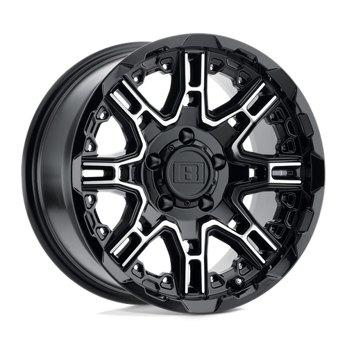 Level 8 SLINGSHOT – 20X9 – 6X132 – 10 mm – GLOSS BLACK W/ MACHINED FACE