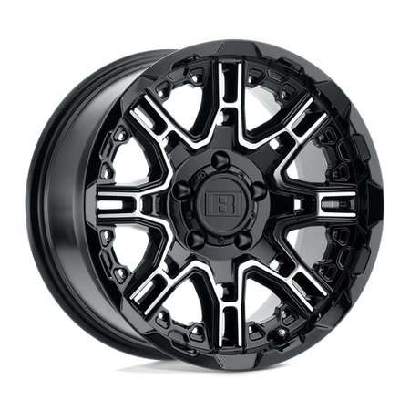 Level 8 SLINGSHOT – 20X9 – 6X132 – 10 mm – GLOSS BLACK W/ MACHINED FACE