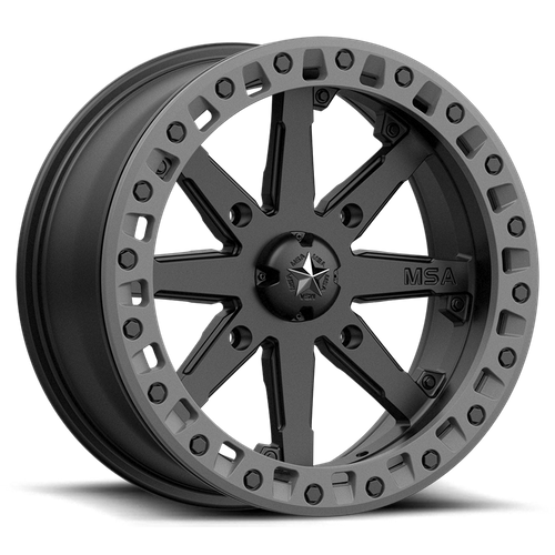 MSA Offroad Wheels M31 LOK2 UTV BEADLOCK – 15X7 – 4X110 – 0 mm – SATIN BLACK W/ MATTE GRAY RING