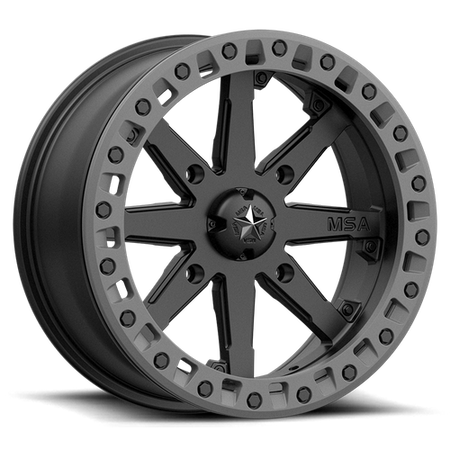 MSA Offroad Wheels M31 LOK2 UTV BEADLOCK – 15X7 – 4X110 – 0 mm – SATIN BLACK W/ MATTE GRAY RING
