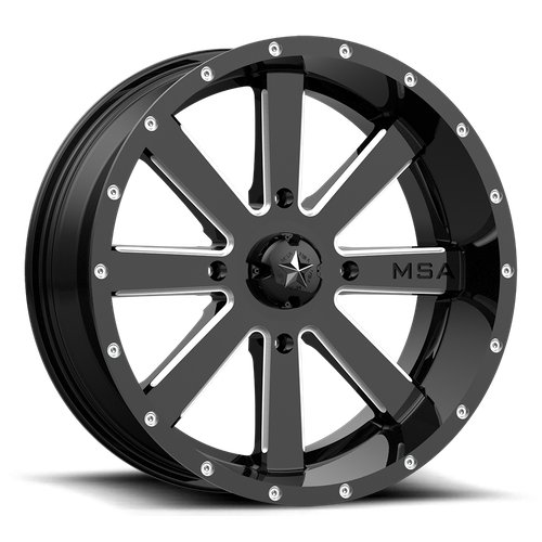 MSA Offroad Wheels M34 FLASH UTV – 24X7 – 4X137 – 0 mm – GLOSS BLACK MILLED