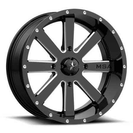 MSA Offroad Wheels M34 FLASH UTV – 24X7 – 4X137 – 0 mm – GLOSS BLACK MILLED
