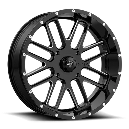 MSA Offroad Wheels M35 BANDIT UTV – 20X7 – 4X156 – 0 mm – GLOSS BLACK MILLED