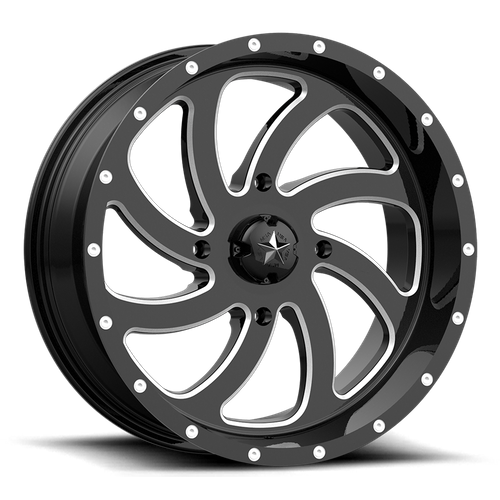MSA Offroad Wheels M36 SWITCH UTV – 22X7 – 4X156 – 0 mm – GLOSS BLACK MILLED