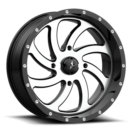 MSA Offroad Wheels M36 SWITCH UTV – 18X7 – 4X156 – 0 mm – MACHINED GLOSS BLACK