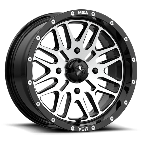 MSA Offroad Wheels M38 BRUTE UTV – 15X7 – 4X156 – 10 mm – GLOSS BLACK MACHINED