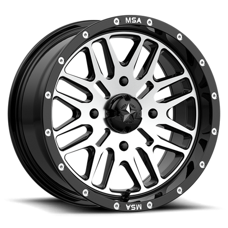 MSA Offroad Wheels M38 BRUTE UTV – 15X7 – 4X156 – 10 mm – GLOSS BLACK MACHINED