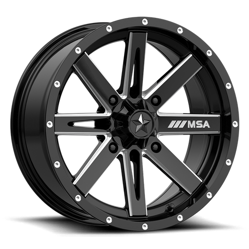 MSA Offroad Wheels M41 BOXER UTV – 14X7 – 4X110 – -47 mm – GLOSS BLACK MILLED