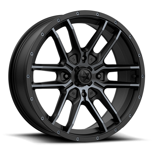 MSA Offroad Wheels M43 FANG UTV – 14X7 – 4X110 – 10 mm – SATIN BLACK W/ TITANIUM TINT