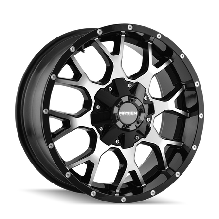 Mayhem Wheels WARRIOR – 18x9, 6x135/6x139.7, -12 – Gloss Black Machined