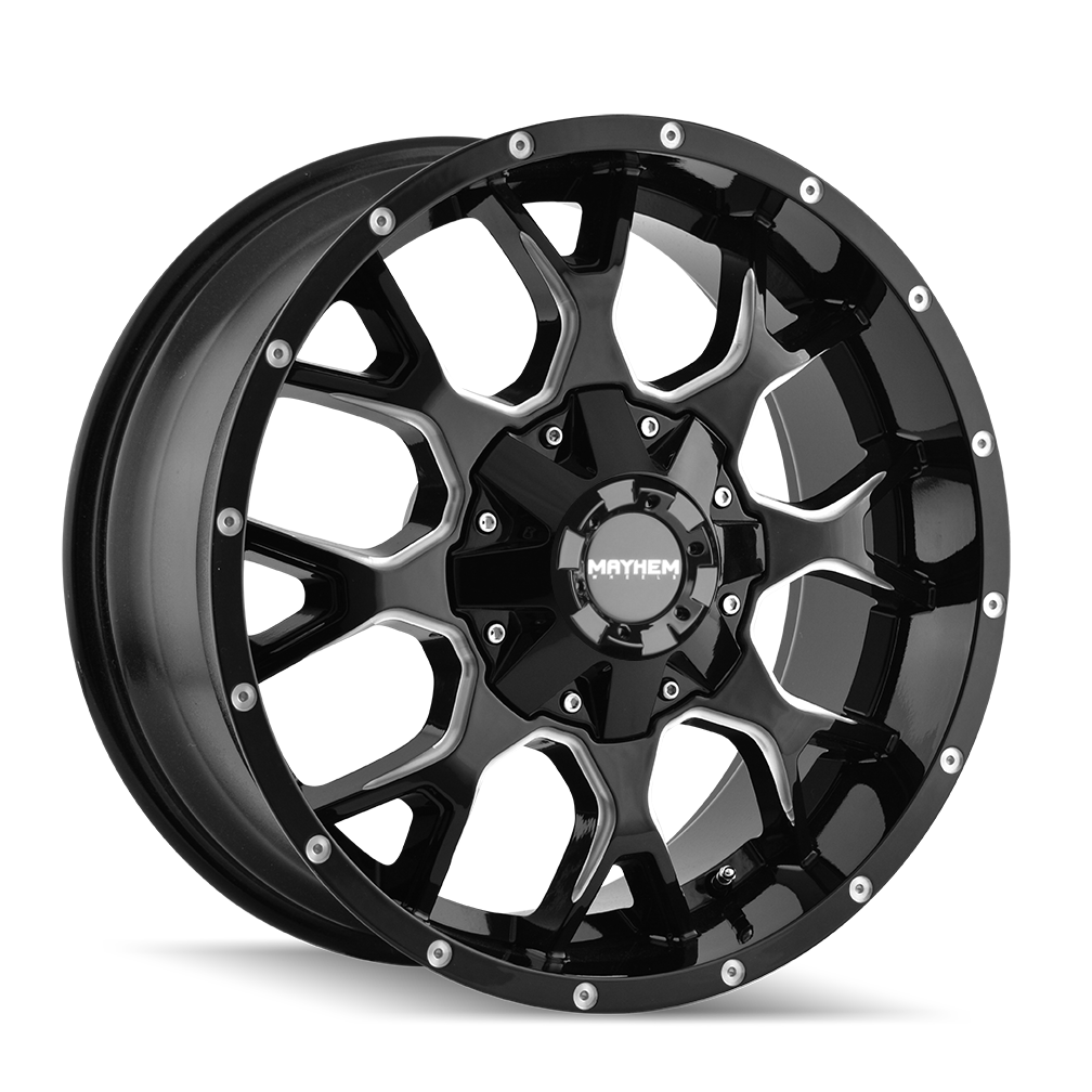 Mayhem Wheels WARRIOR – 20x10, 8x165.1, -25 – Gloss Black Milled