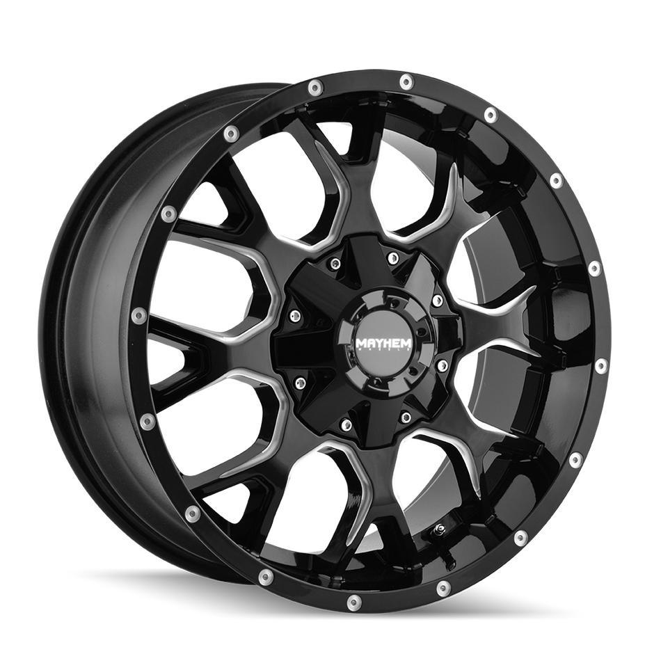 Mayhem Wheels WARRIOR – 20x9, 6x135/6x139.7, 0 – Gloss Black Milled