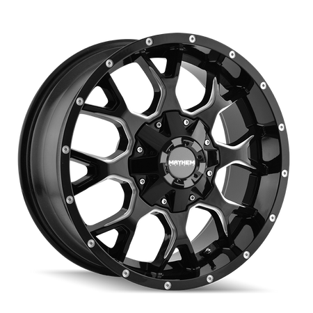 Mayhem Wheels WARRIOR – 17x9, 8x165.1, +18 – Gloss Black Milled