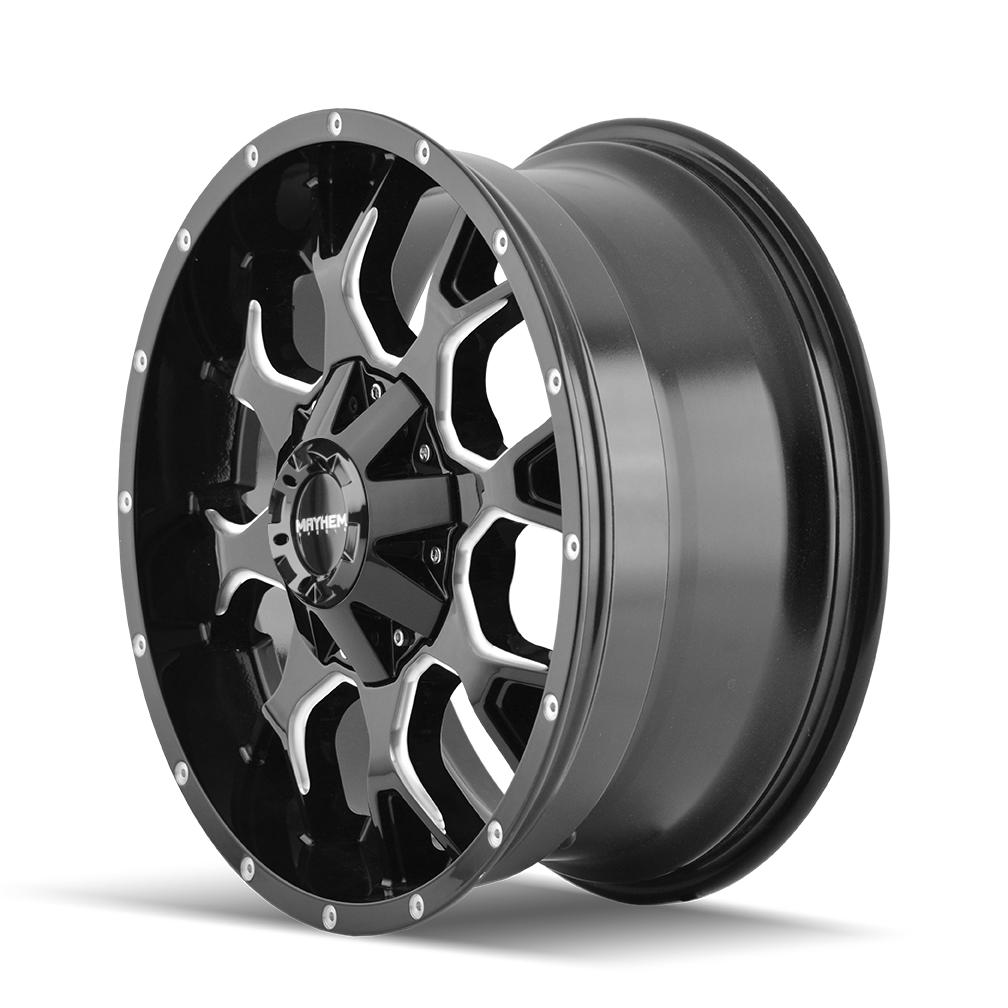 Mayhem Wheels WARRIOR – 17x9, 6x114.3/6x139.7, +18 – Gloss Black Milled