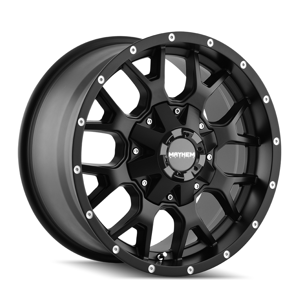 Mayhem Wheels WARRIOR – 20x10, 5x127/5x139.7, -25 – Matte Black
