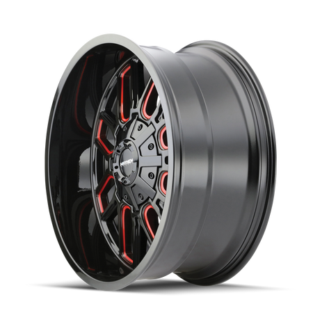Mayhem Wheels COGENT – 20x9, 6x135/6x139.7, +18 – Gloss Black Milled Prism Red