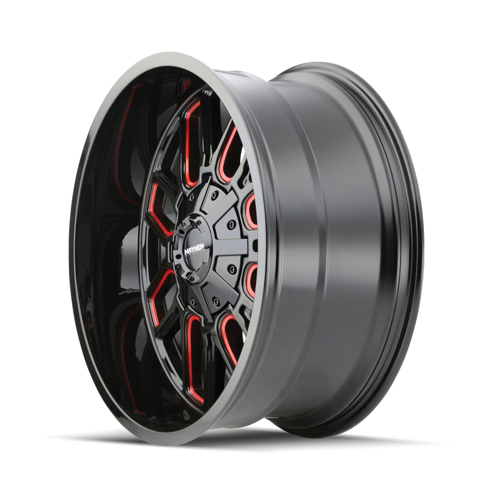 Mayhem Wheels COGENT – 20x9, 6x135/6x139.7, +18 – Gloss Black Milled Prism Red