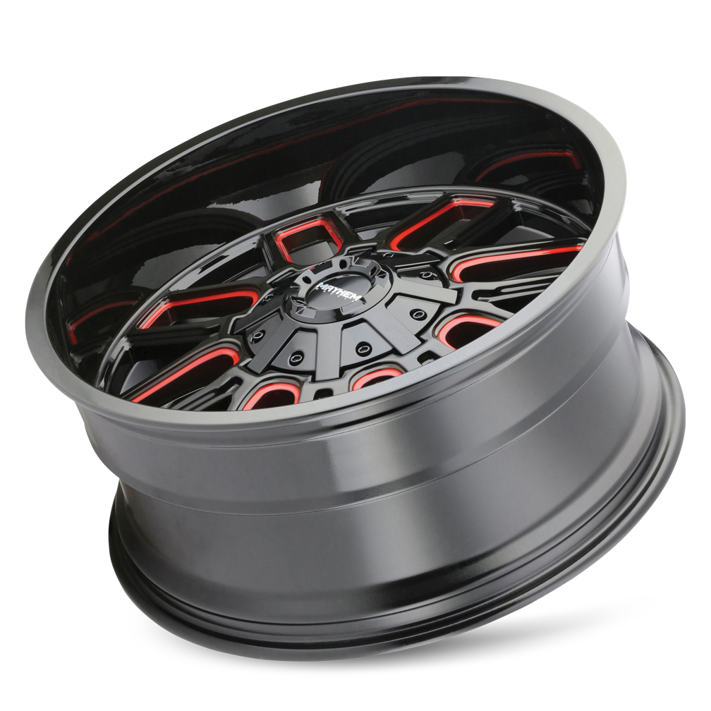 Mayhem Wheels COGENT – 20x9, 6x135/6x139.7, +18 – Gloss Black Milled Prism Red
