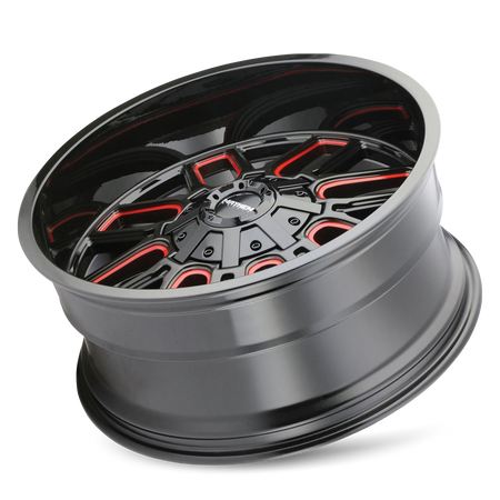 Mayhem Wheels COGENT – 20x9, 6x135/6x139.7, +18 – Gloss Black Milled Prism Red