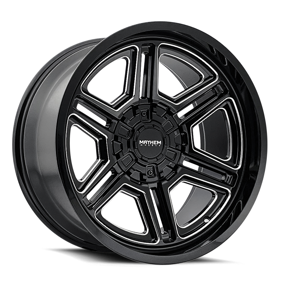 Mayhem Wheels HERMOSA – 20x10, 6x135/6x139.7, -25 – Gloss Black Milled
