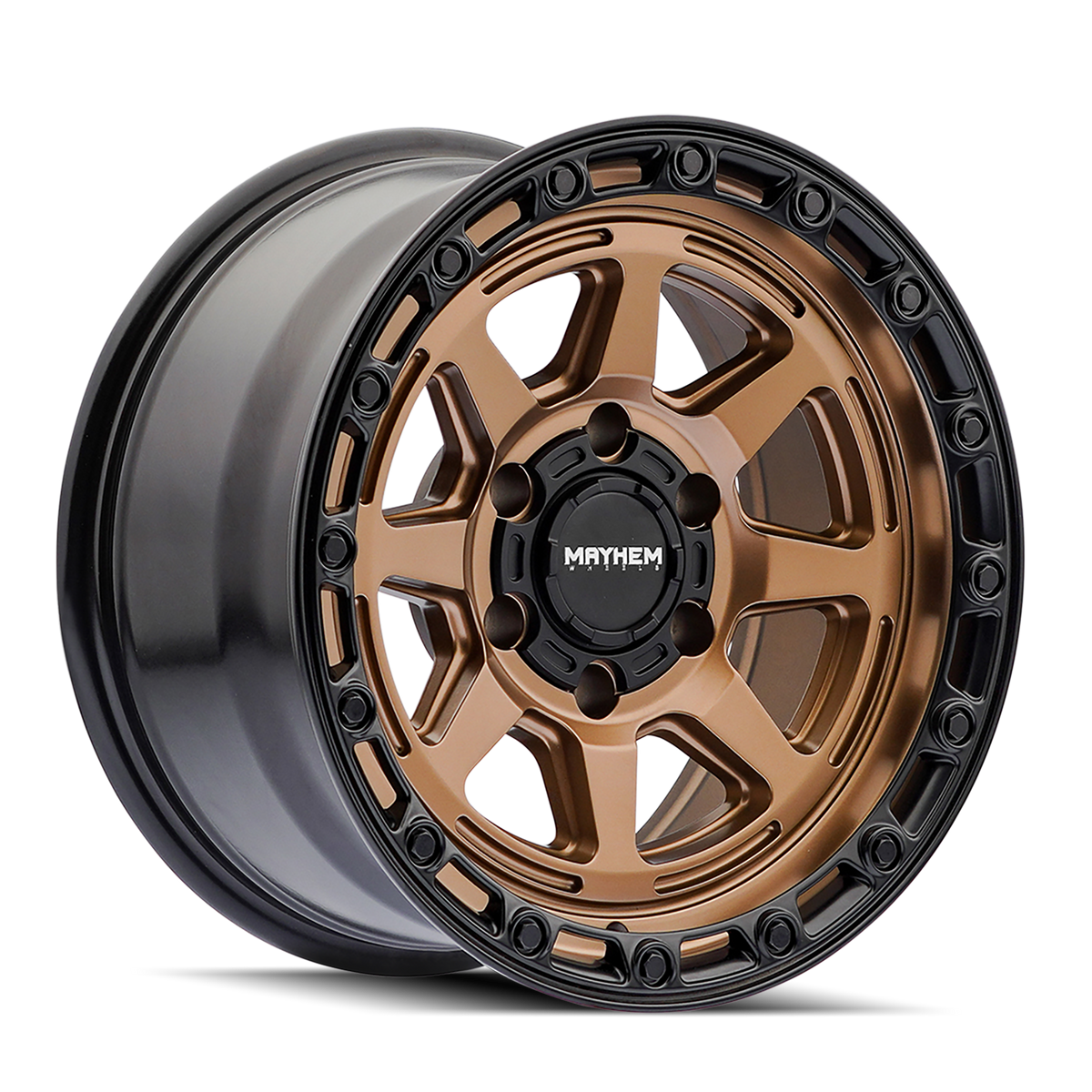 Mayhem Wheels RIDGELINE – 18x9, 6x139.7, +20 – Satin Bronze/Black Lip