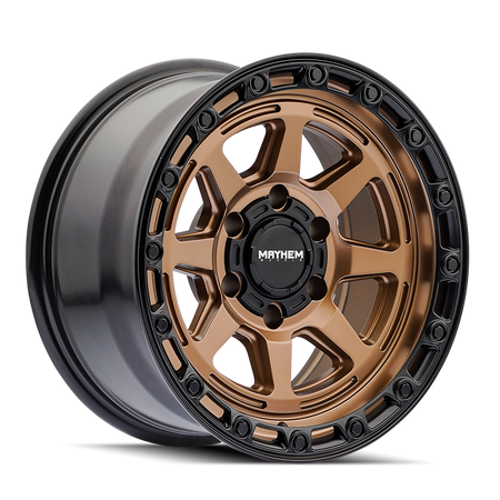 Mayhem Wheels RIDGELINE – 18x9, 6x139.7, +20 – Satin Bronze/Black Lip