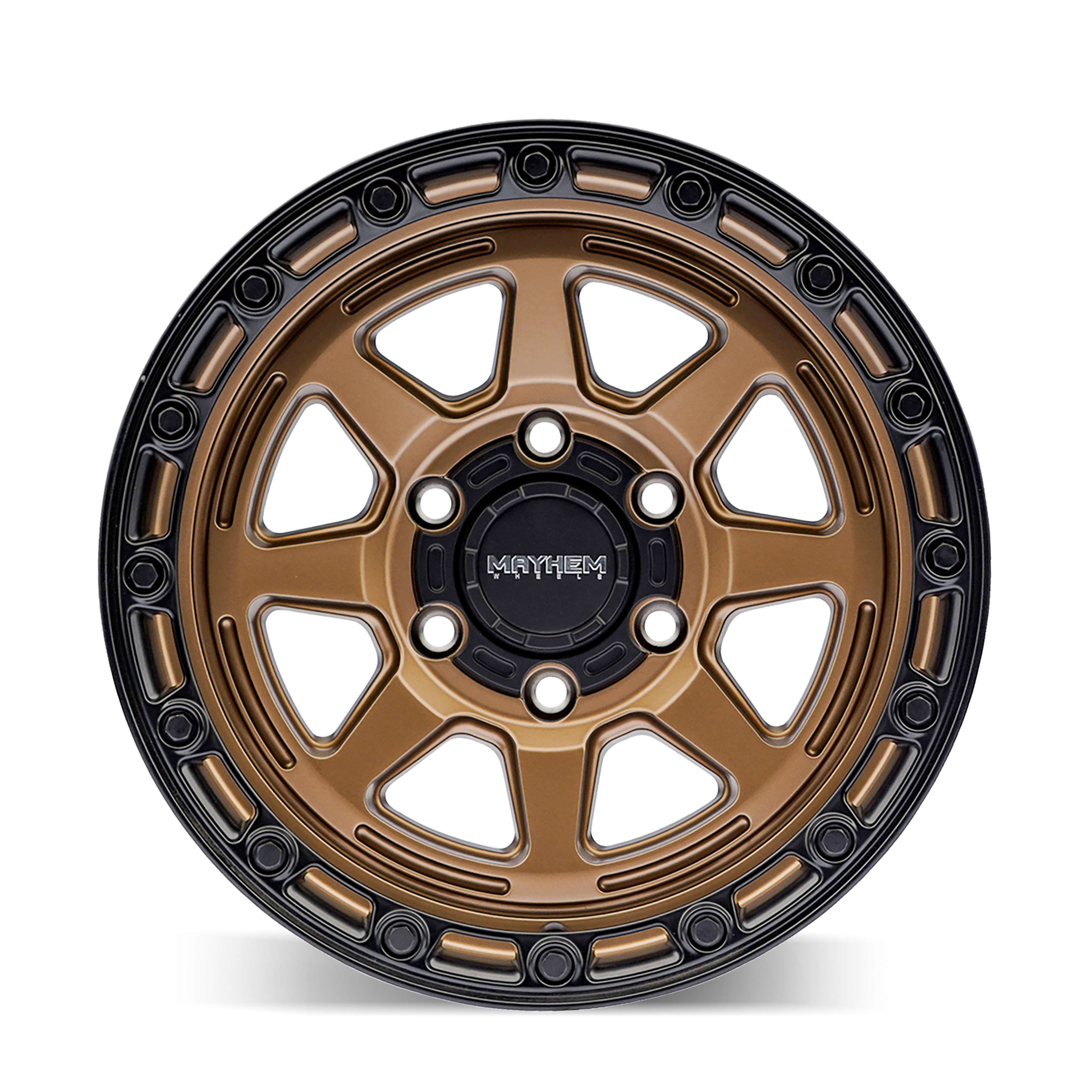 Mayhem Wheels RIDGELINE – 18x9, 6x139.7, +20 – Satin Bronze/Black Lip