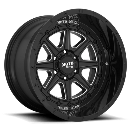 Moto Metal MO801 PHANTOM – 20X10 – 5X127 – -18 mm – GLOSS BLACK MILLED
