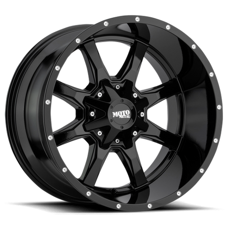 Moto Metal MO970 – 18X10 – 8X165.1 – -24 mm – GLOSS BLACK W/ SPOT MILLED LIP