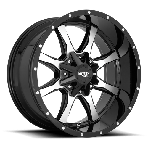 Moto Metal MO970 – 17X9 – 5X127/5X139.7 – -12 mm – GLOSS BLACK W/ MACHINED FACE