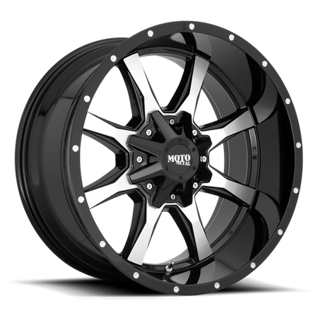 Moto Metal MO970 – 17X9 – 5X127/5X139.7 – -12 mm – GLOSS BLACK W/ MACHINED FACE