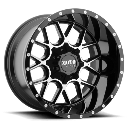 Moto Metal MO986 SIEGE – 20X10 – 6X135/6X139.7 – -18 mm – GLOSS BLACK MACHINED
