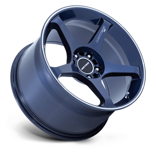 Motegi MR159 BATTLE V – 18X10.5 – 5X120 – 25 mm – OBSIDIAN BLUE MACH LIP STRIPE