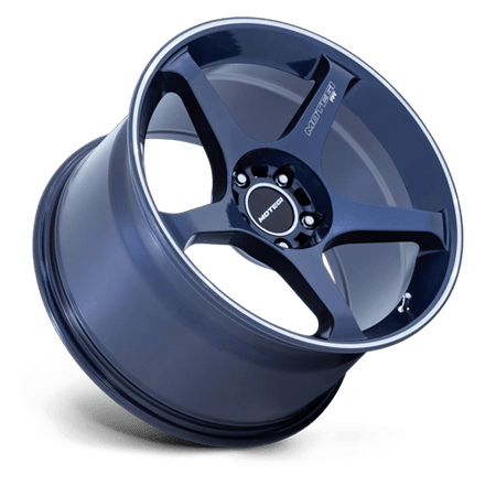 Motegi MR159 BATTLE V – 18X10.5 – 5X120 – 25 mm – OBSIDIAN BLUE MACH LIP STRIPE