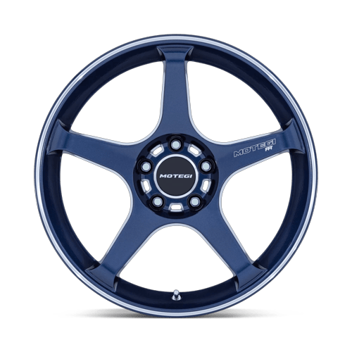 Motegi MR159 BATTLE V – 18X10.5 – 5X120 – 25 mm – OBSIDIAN BLUE MACH LIP STRIPE