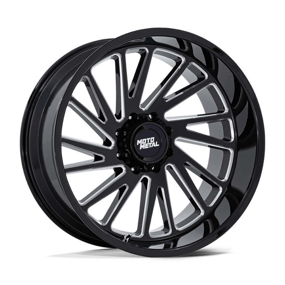 Moto Metal MO811 COMBAT – 24X12 – 8X180 – -44 mm – GLOSS BLACK MILLED