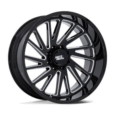 Moto Metal MO811 COMBAT – 20X10 – 8X170 – -18 mm – GLOSS BLACK MILLED