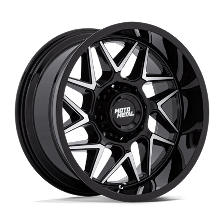 Moto Metal MO812 TURBINE – 20X10 – 6X139.7 – -18 mm – GLOSS BLACK W/ MACHINED FACE