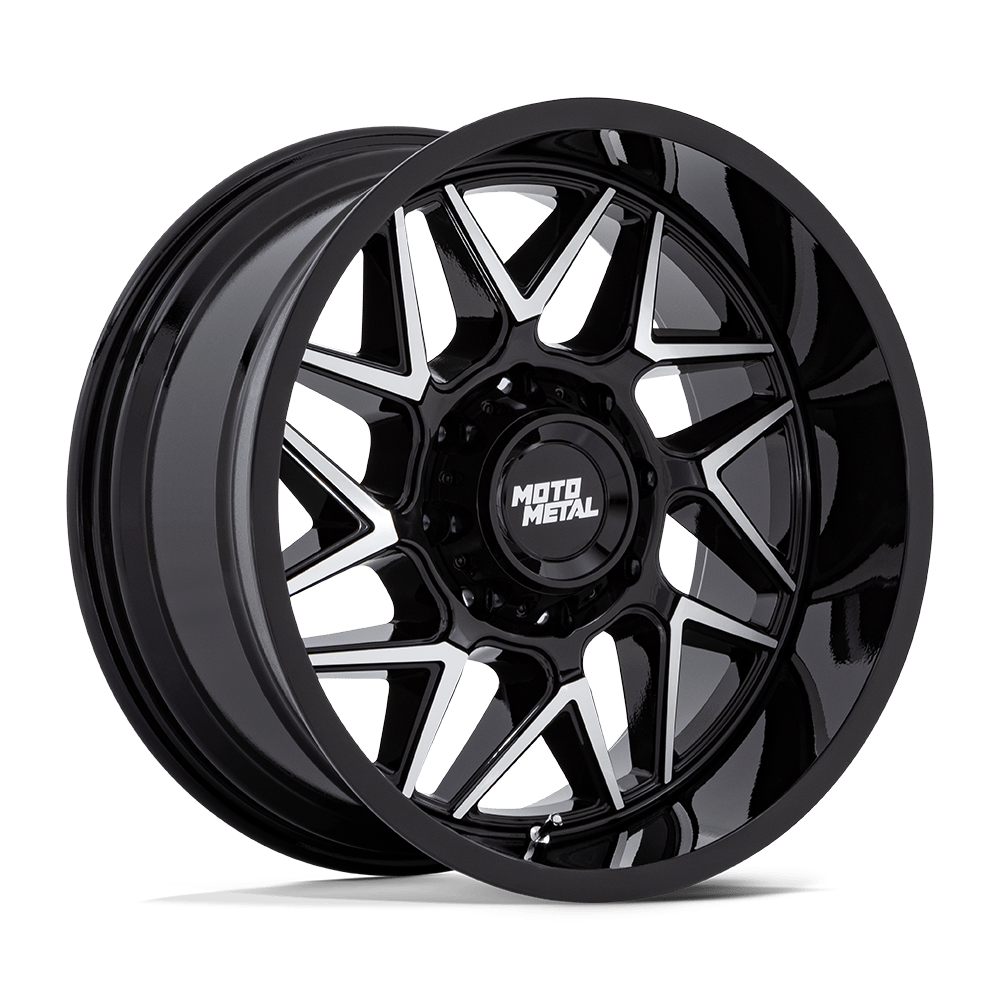 Moto Metal MO812 TURBINE – 20X10 – 6X135 – -18 mm – GLOSS BLACK W/ MACHINED FACE