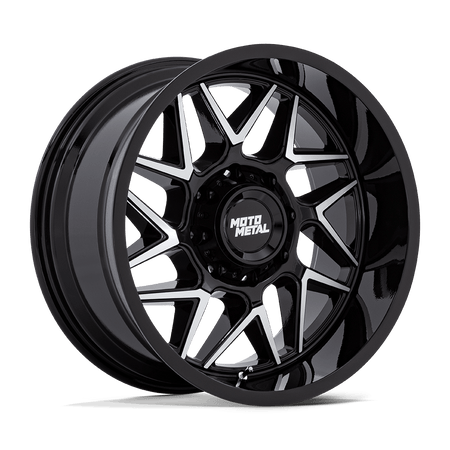 Moto Metal MO812 TURBINE – 20X10 – 6X135 – -18 mm – GLOSS BLACK W/ MACHINED FACE