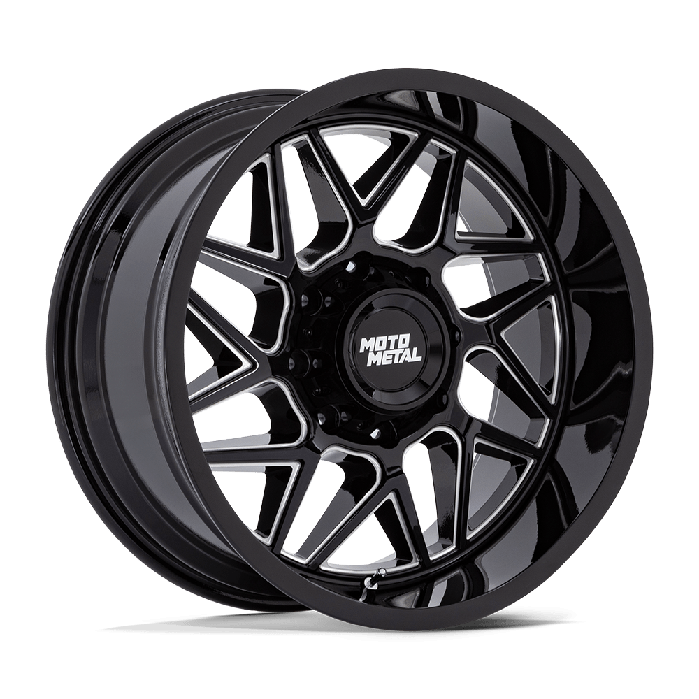 Moto Metal MO812 TURBINE – 20X9 – 8X180 – 1 mm – GLOSS BLACK MILLED