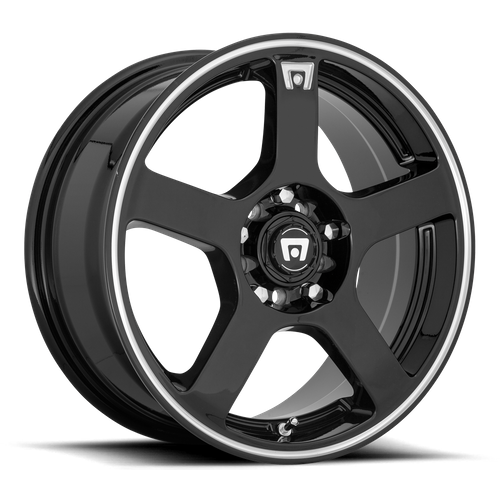 Motegi MR116 FS5 – 17X7 – 5X108/5X114.3 – 40 mm – GLOSS BLACK W/ MACHINED FLANGE
